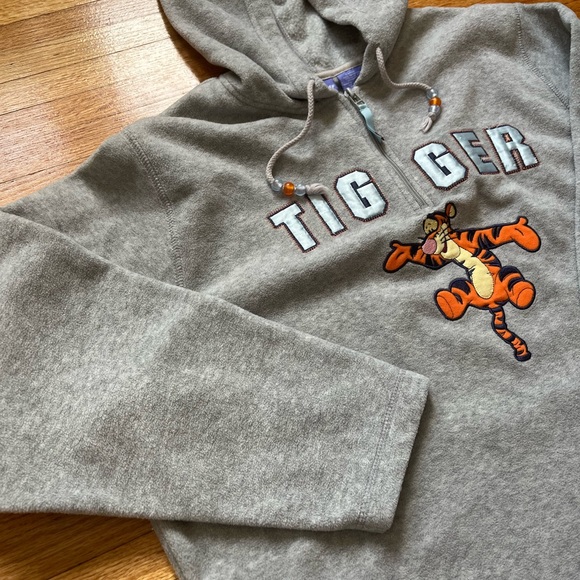 Disney Tigger Fleece Hoodie Pullover / Large / 90s - Picture 6 of 9
